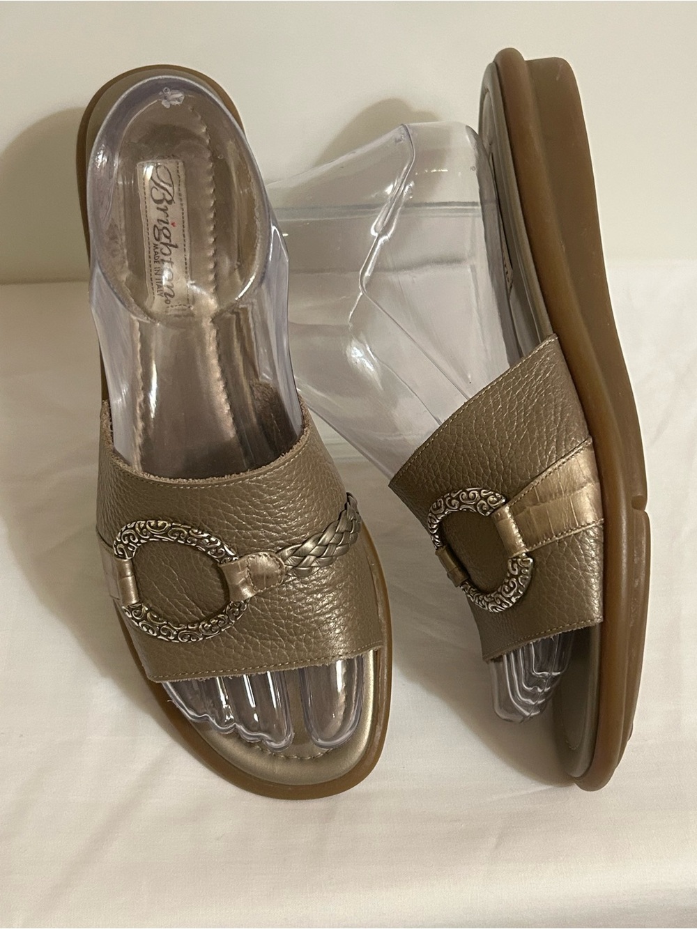 Brighton Metallic silver leather sandals - Picture 3 of 8